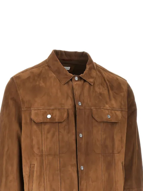 Brunello Cucinelli suede four-pocket jacket