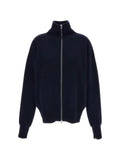 extreme cashmere zip-up high-neck cardigan