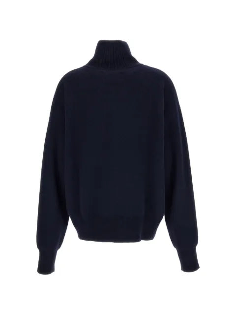 extreme cashmere zip-up high-neck cardigan