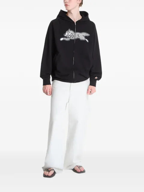 Billionaire Boys Club - Ice Cream Running Dog rhinestone hoodie