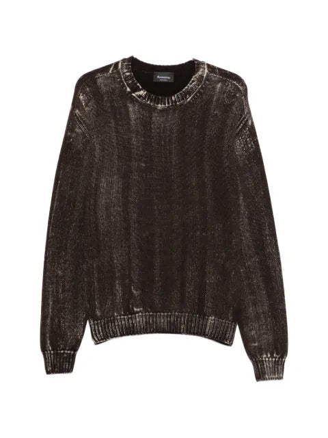 AROVESCIO faded-effect ribbed-trim knit