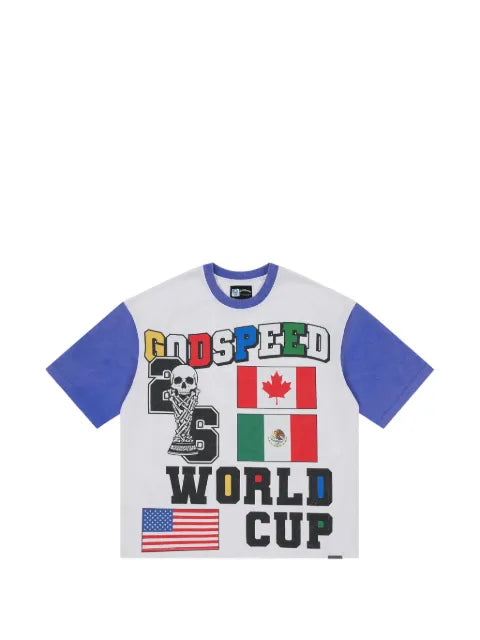 GODSPEED 26 GSWC graphic-print panelled T-shirt