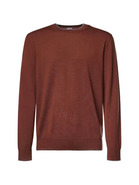 Eleventy contrast-trim crew-neck sweater
