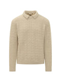 RAKKI cable-knit polo-collar sweater