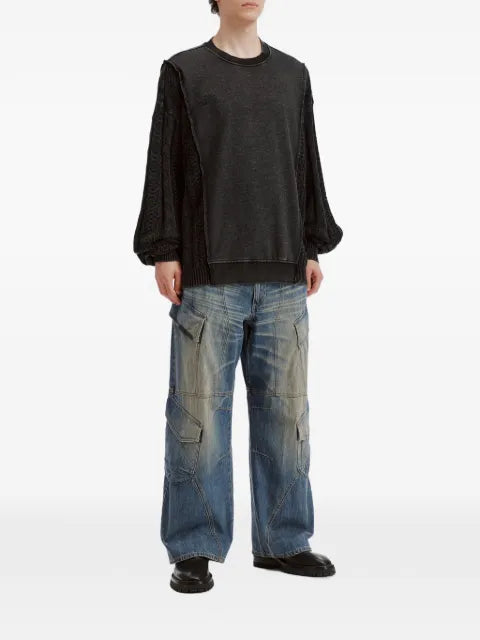 FIVE CM cable-knit panelled sweatshirt