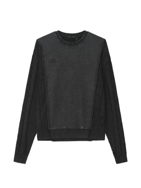FIVE CM cable-knit panelled sweatshirt