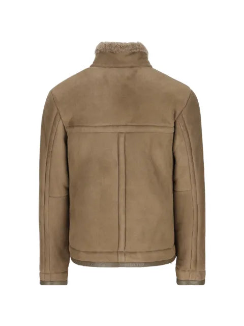 Massimo Osti Studio shearling-trim leather jacket