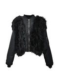 FILTH faux-fur trim bomber jacket