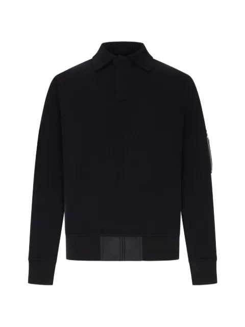 sacai zip-pocket wool sweater