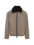 Giorgio Armani shearling-collar wool jacket
