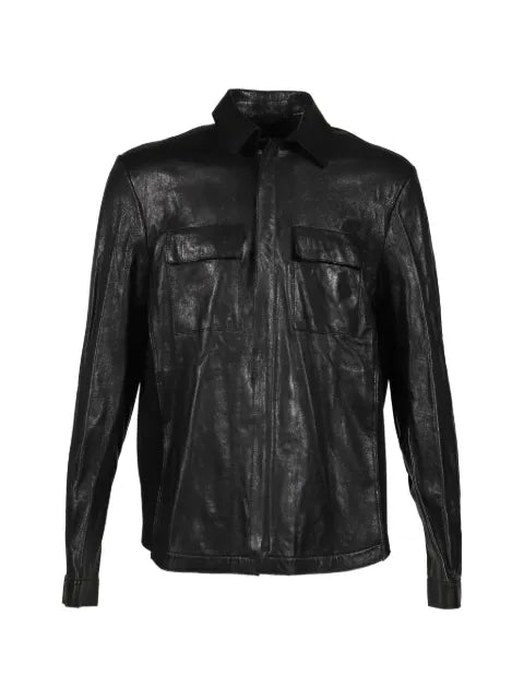 SAN263-1 flap-pocket leather jacket
