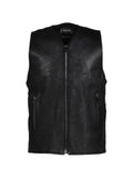 DET BLEV SENT zip-up leather vest