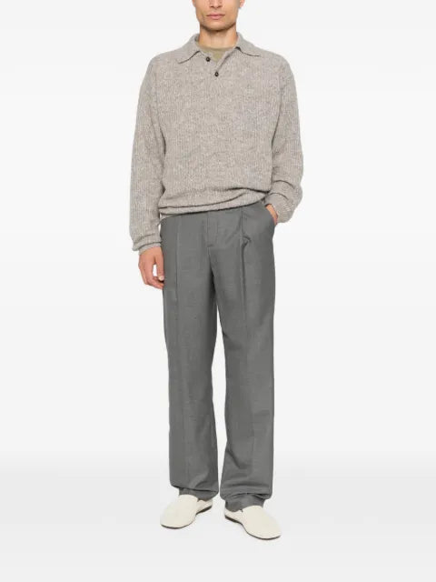 AMARANTO  ribbed-knit button-up sweater