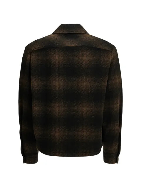 Moncler check-pattern zip-up shirt jacket