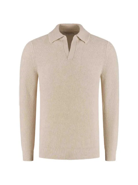 Gran Sasso ribbed-knit polo-collar jumper