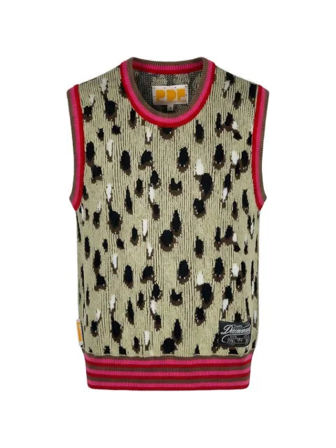 PDF leopard-print knitted vest