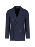 Lardini double-breasted peak-lapel suit jacket