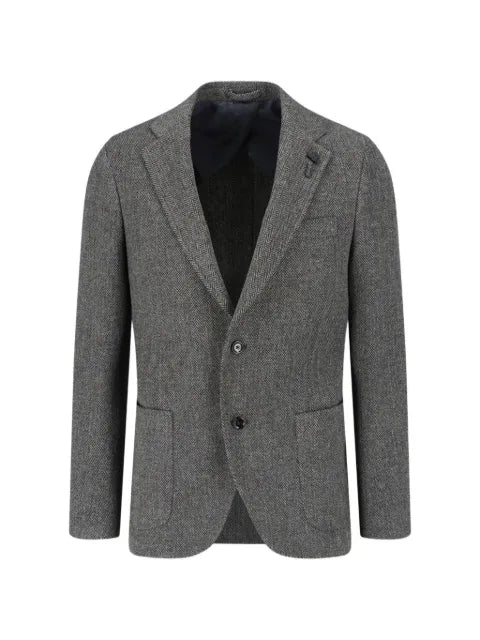 Lardini x Sugar herringbone-knit notch-lapel jacket
