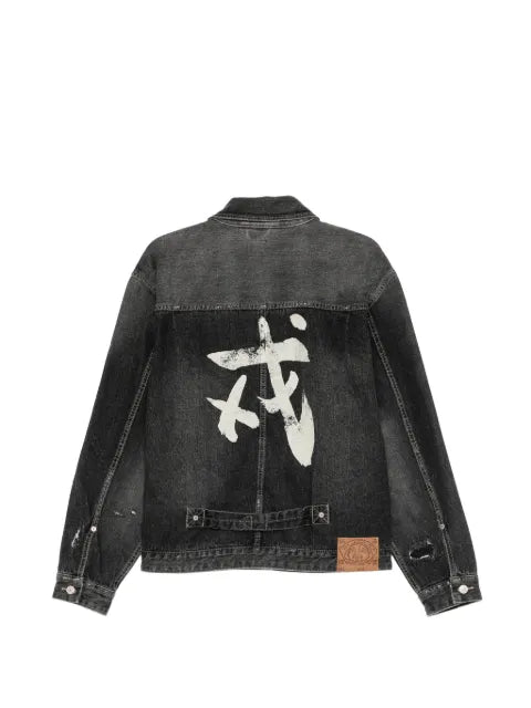 EVISU distressed denim jacket