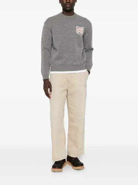 Maison Kitsuné Fox Head intarsia sweater