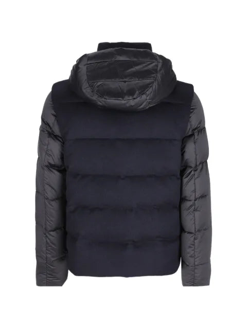 Moorer quilted-panel hooded jacket