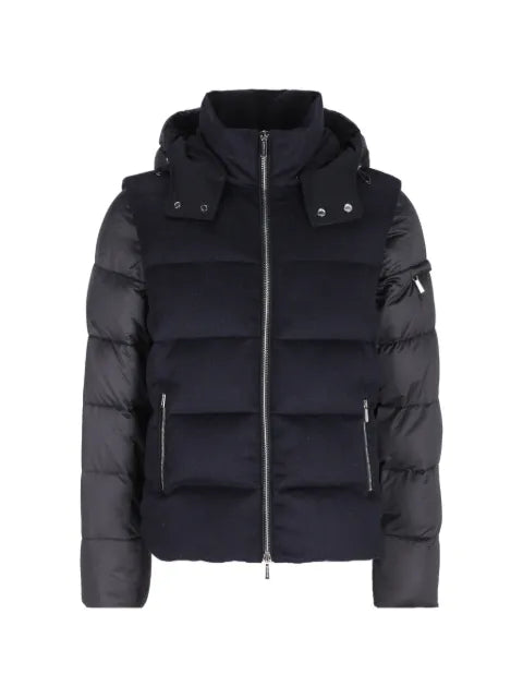 Moorer quilted-panel hooded jacket