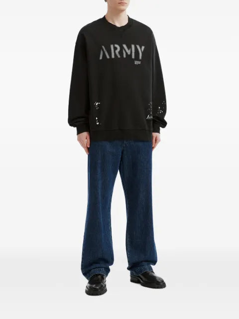 izzue paint-splatter logo-print sweatshirt