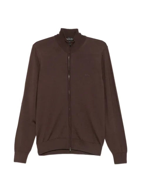 BOSS zip-up high-neck sweater