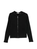 Sunflower ribbed-knit zip-up hoodie