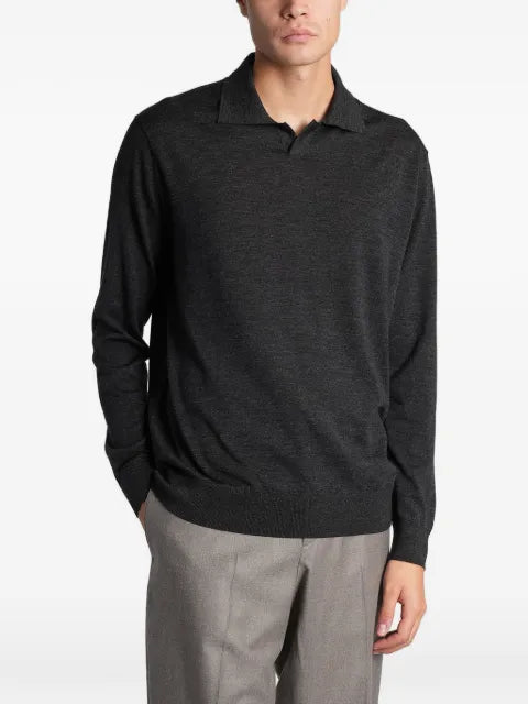 Ballantyne long-sleeve polo collar sweater