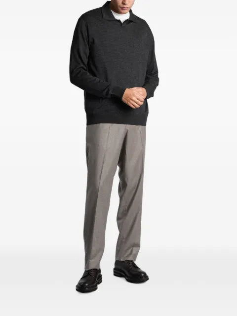 Ballantyne long-sleeve polo collar sweater