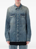 Rick Owens faded-effect denim shirt jacket