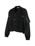 sacai panelled knit cardigan