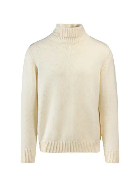 Add ribbed-trim turtleneck sweater