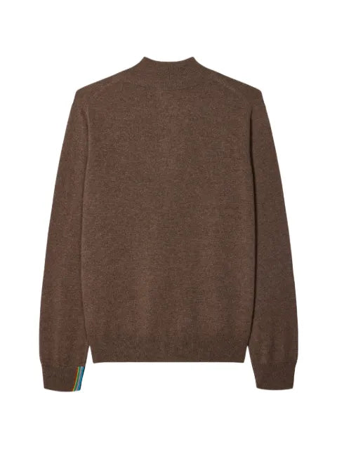 Paul Smith mid brown cashmere zip cardigan