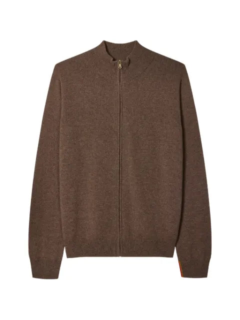 Paul Smith mid brown cashmere zip cardigan