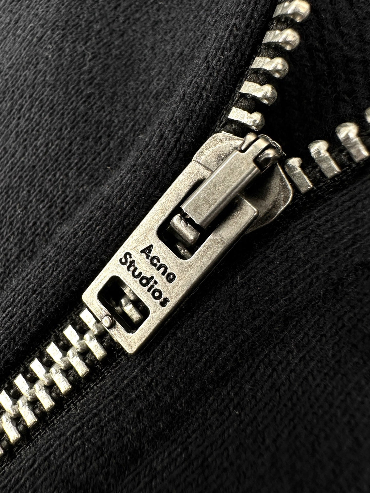 Acne Studios Full‑Zip Stand Collar Tone‑on‑Tone Script Sweat Jacket