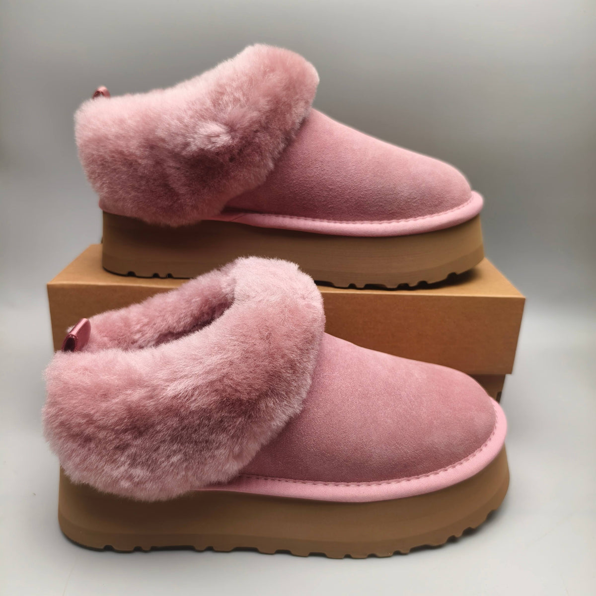 Pink Chunky Sole Suede Slip-On Loafers — New Arrival | In Stock