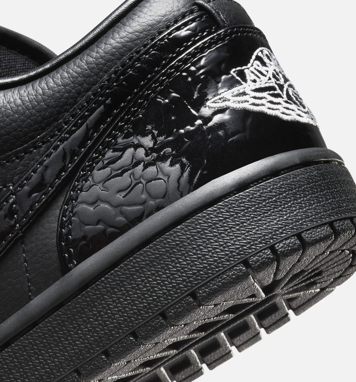 Air Jordan 1 Low "Patent Elephant" Women's Lifestyle Shoes - Black / White / Metallic Silver