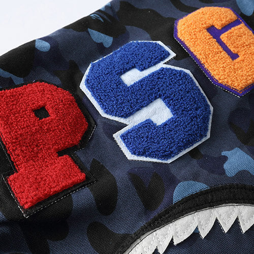 BAPE Navy Blue Camo Shark Hoodie