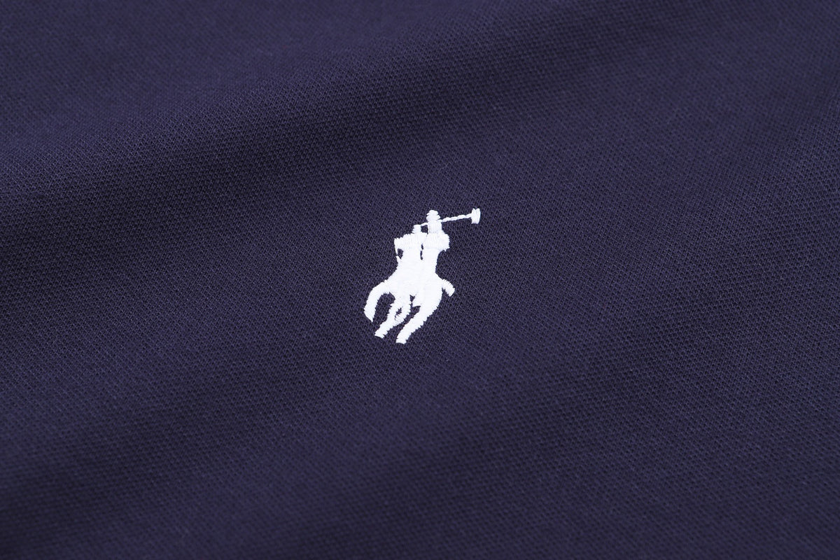 Men's Ringer‑Trim Crew‑Neck Short‑Sleeve T‑Shirt, Small Pony Embroidery