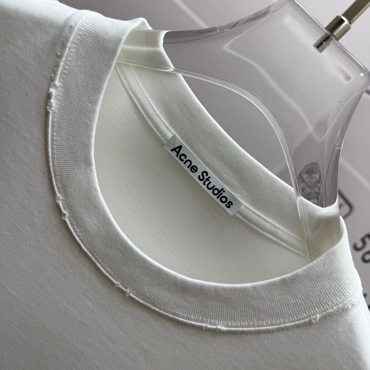 Acne Studios Small Circular Stamp‑Graphic Distressed‑Trim Crew‑Neck Short‑Sleeve T‑Shirt
