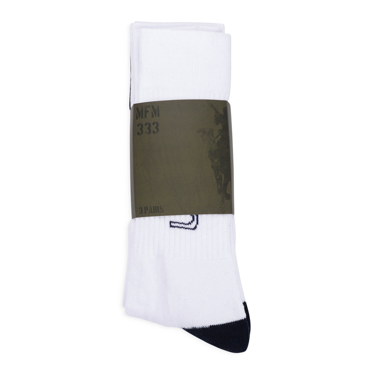 Black/White 3 Pack Calf Socks