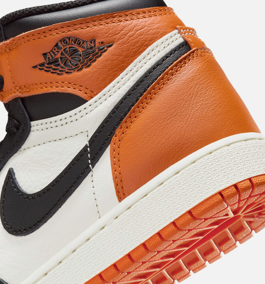 Air Jordan 1 Retro High OG Shattered Backboard Big Kids' Sneakers - Black / Sail / Starfish