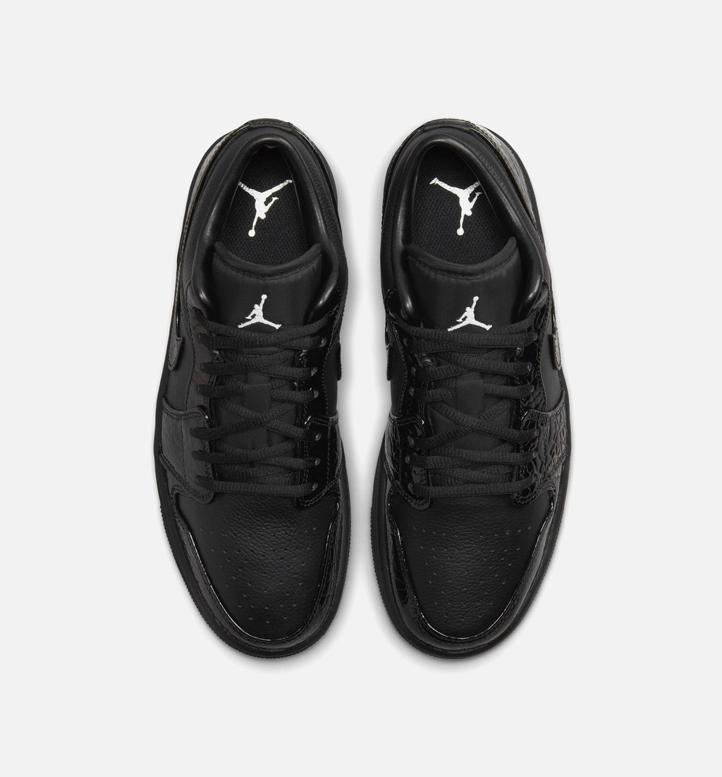 Air Jordan 1 Low Patent Elephant Women's Lifestyle Shoes - Black / White / Metallic Silver