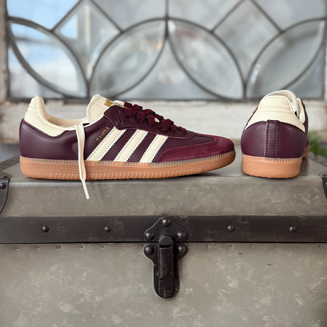adidas Samba OG Maroon Gold Metallic Women's