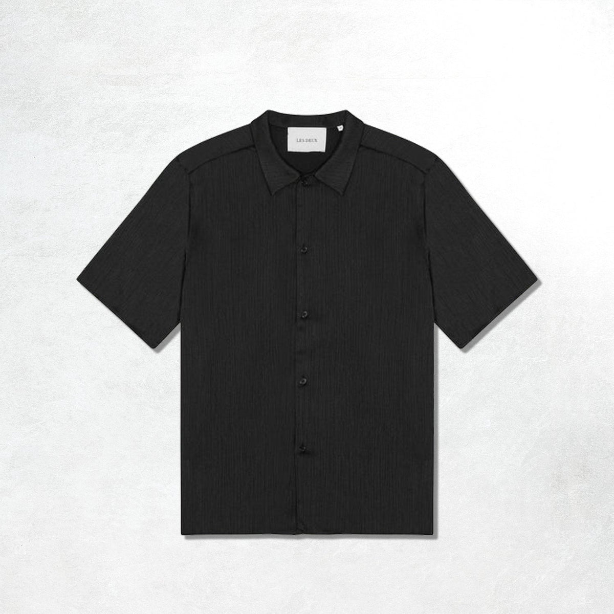 Les Deux Hector Plissé SS Shirt: Black