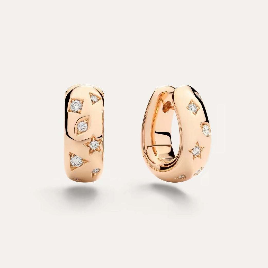 Pomellato Style Iconica Cubic Zirconia 18K Gold-Plated Earrings