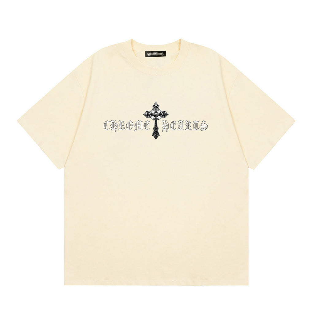 Chrome Hearts Multi‑Cross Horseshoe Graphic Oversized Tee Streetwear
