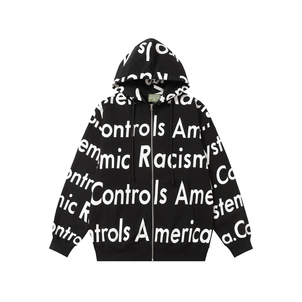 Denim Tears Hoodie Alphabet Cardigan Hooded Sweater